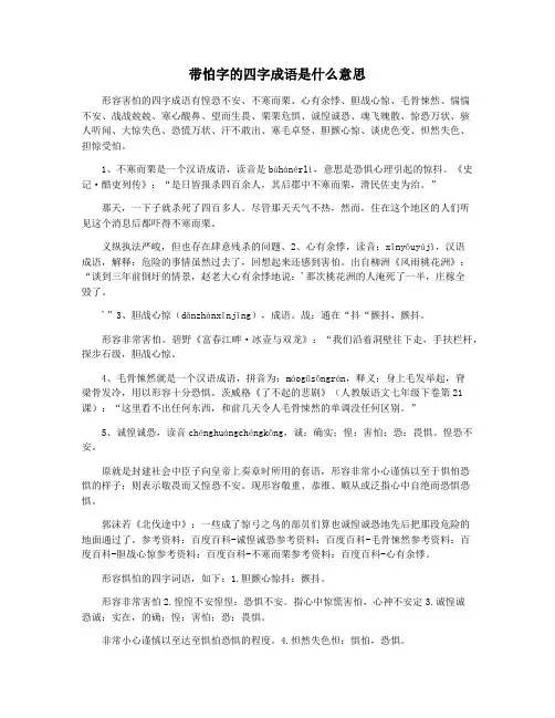 带怕字的四字成语是什么意思