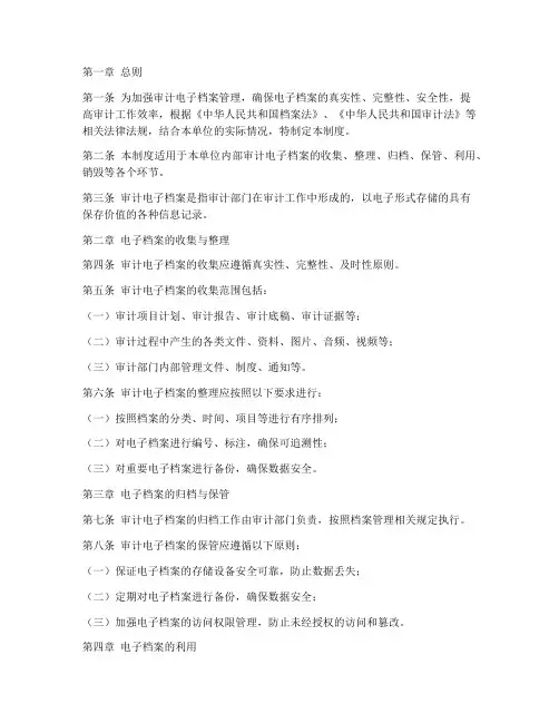 审计电子档案管理制度