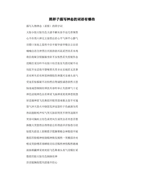 照样子描写神态的词语有哪些