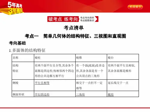 8.1 空间几何体的三视图、表面积和体积(讲解部分)