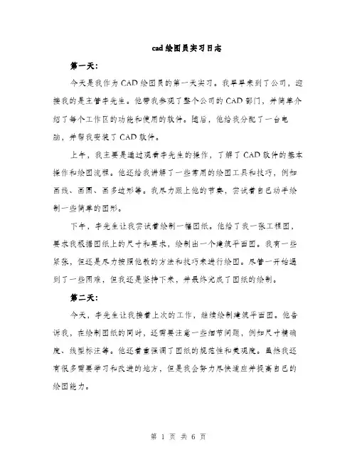 cad绘图员实习日志(二篇)