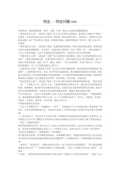 民生 - 民生问题
