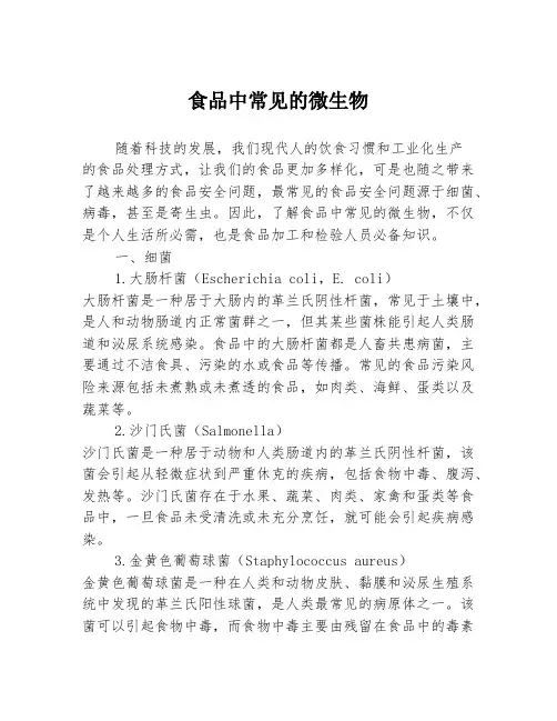 食品中常见的微生物