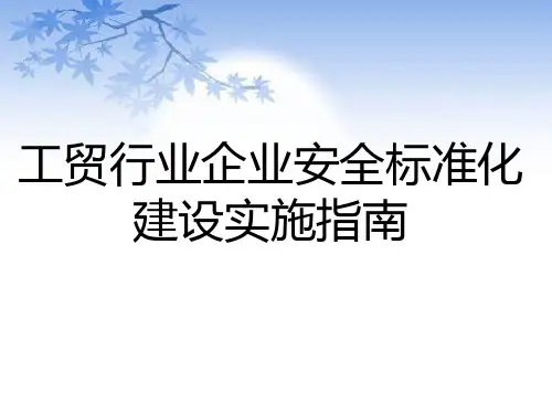 工贸行业企业安全标准化建设实施指南PPT课件