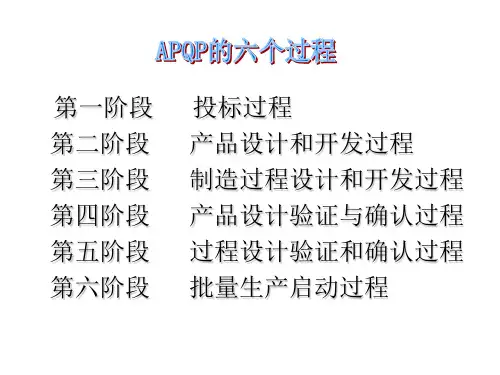 APQP的六个过程