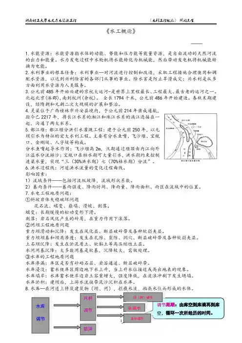水利工程概论知识点