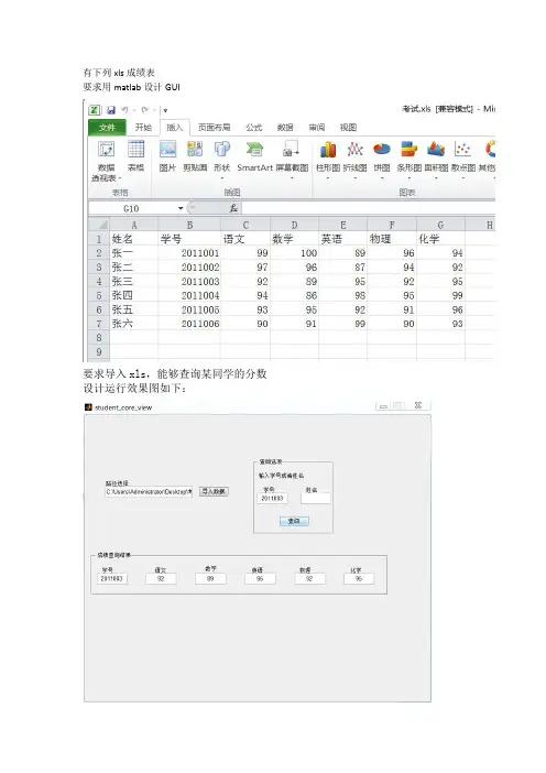基于matlab学生成绩查询GUI设计