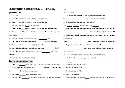 高考英语总复习Unit4 Wildlife protection2