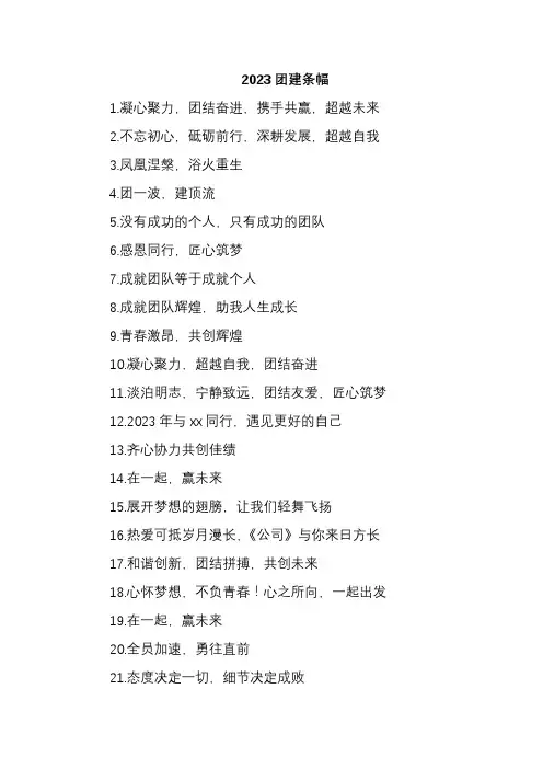 2023团建条幅
