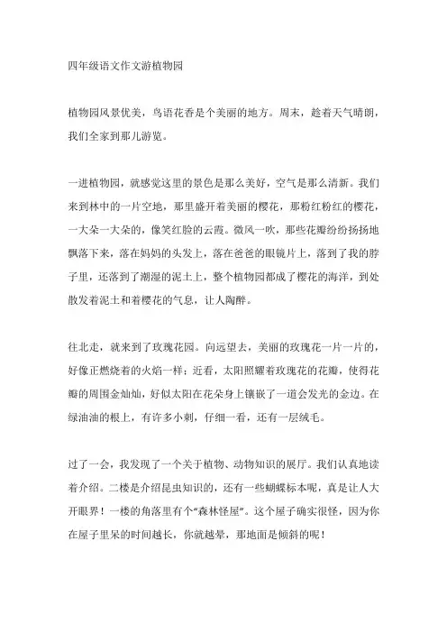 四年级语文作文游植物园