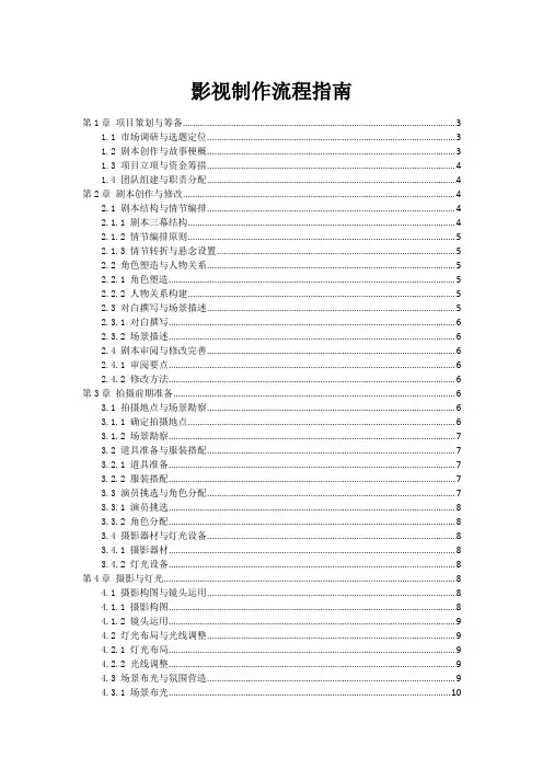 影视制作流程指南