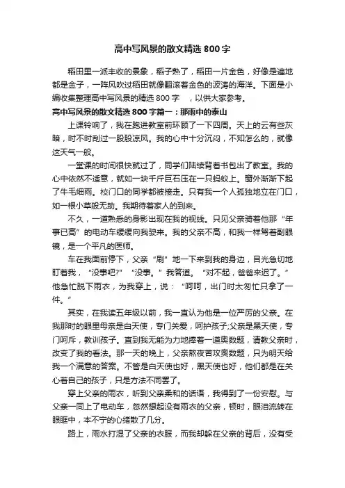 高中写风景的散文精选800字