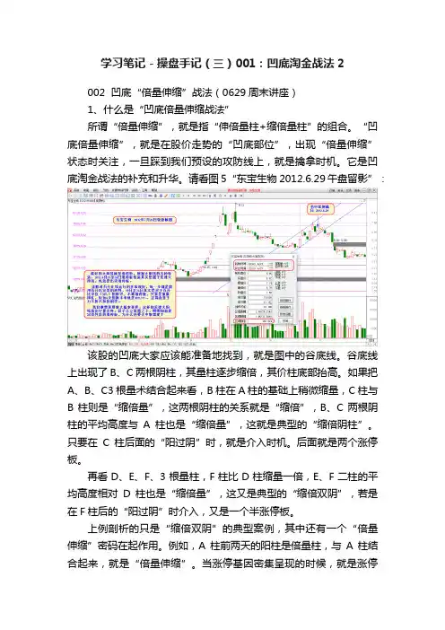学习笔记－操盘手记（三）001：凹底淘金战法2