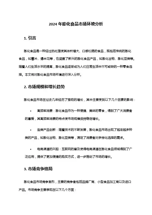 2024年膨化食品市场环境分析