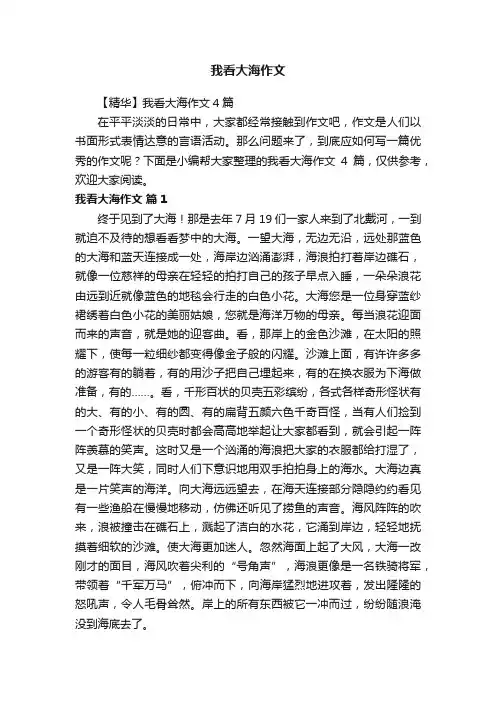 【精华】我看大海作文4篇