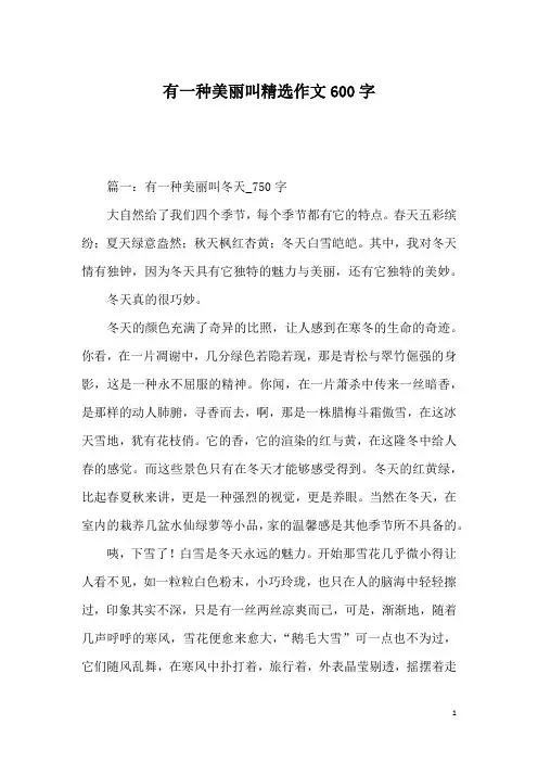 有一种美丽叫精选作文600字