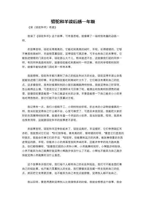骆驼和羊读后感一年级