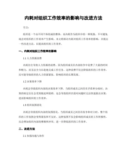 内耗对组织工作效率的影响与改进方法