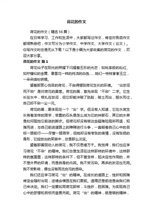 荷花的作文（精选56篇）