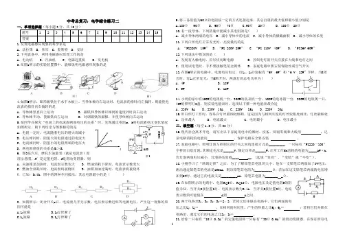 中考总复习：电学综合练习二