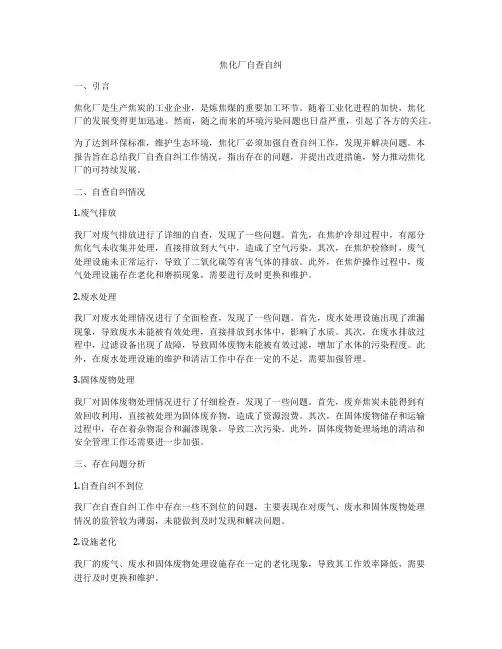 焦化厂自查自纠