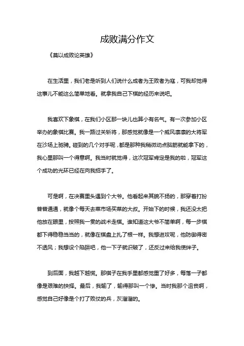 成败满分作文