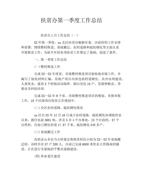 扶贫办第一季度工作总结