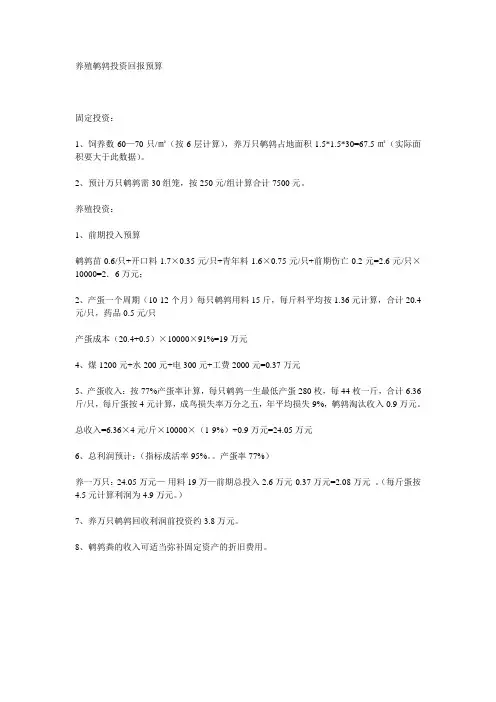投资回报