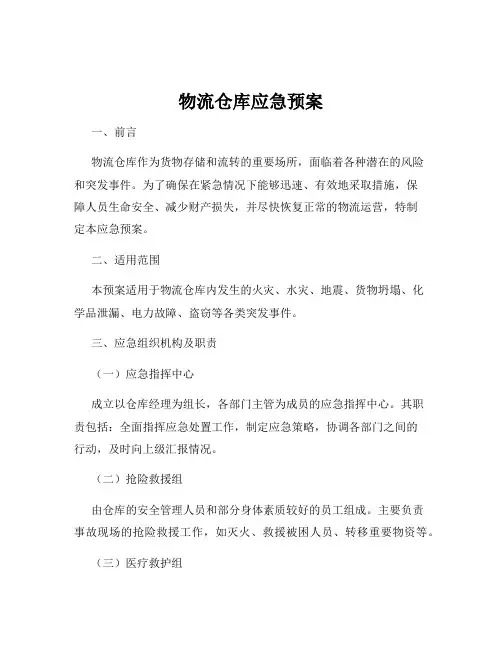 物流仓库应急预案