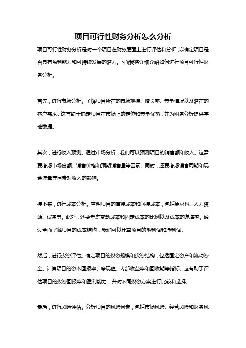 项目可行性财务分析怎么分析