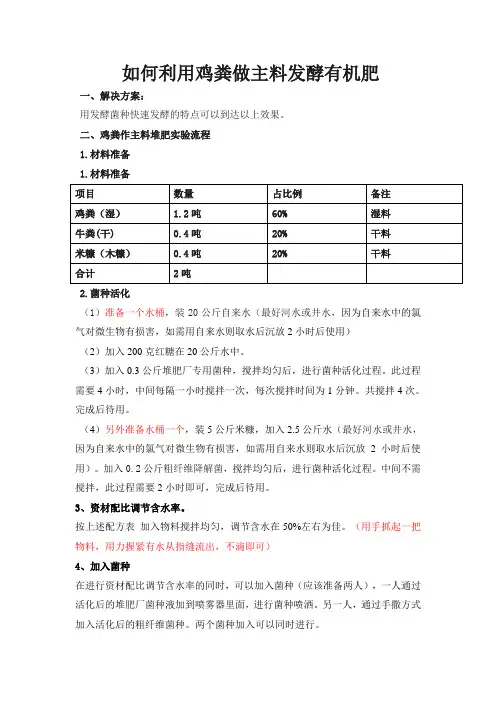 如何利用鸡粪做主料发酵有机肥