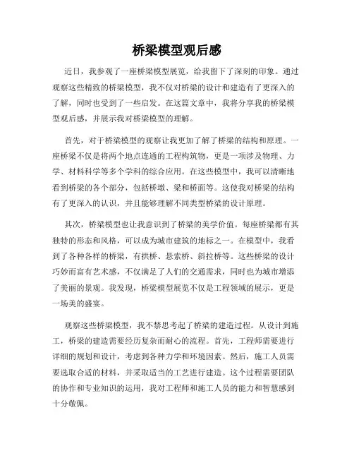 桥梁模型观后感