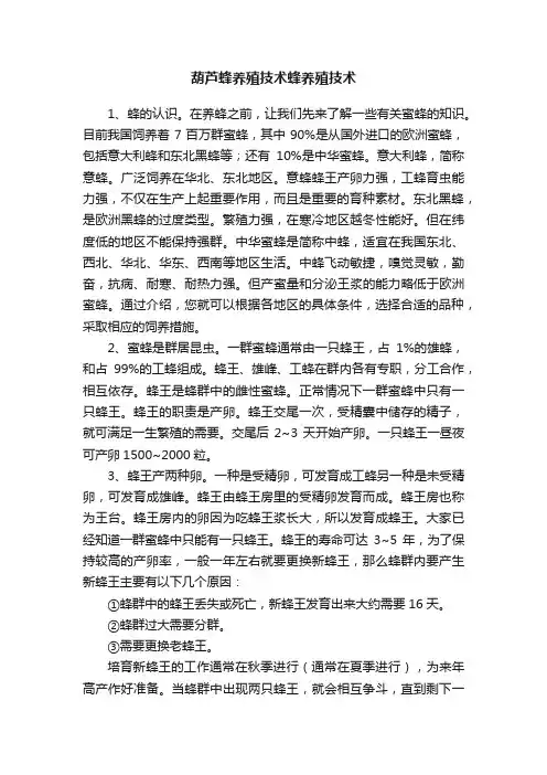 葫芦蜂养殖技术蜂养殖技术