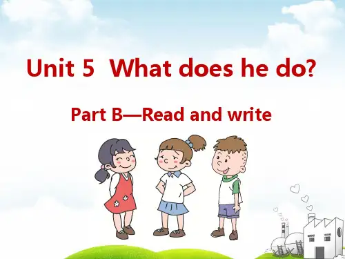 六年级上册英语PPT-Unit 5 What does he do -Part B Read and