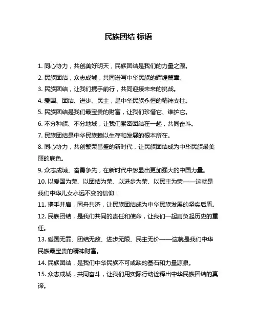 民族团结 标语