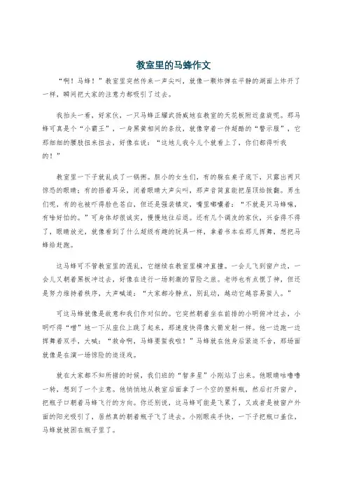 教室里的马蜂作文