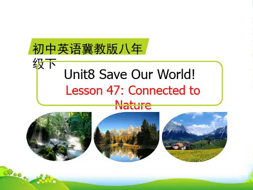 冀教版八年级英语下册Unit8 Save Our WorldLesson47 优课件