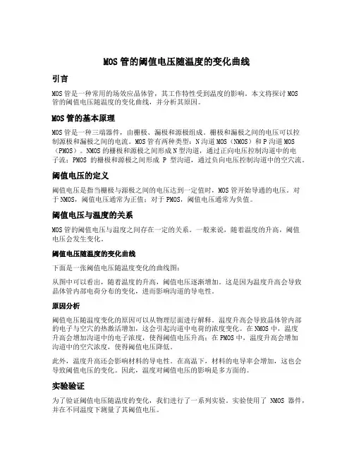 mos管的阈值电压随温度的变化曲线