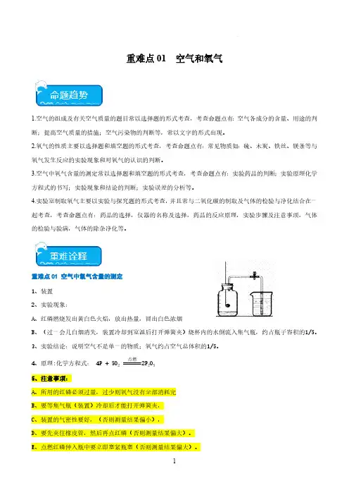 重难点 空气和氧气 中考化学
