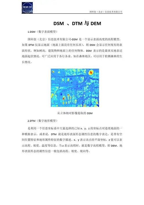 DEM、DTM和DSM