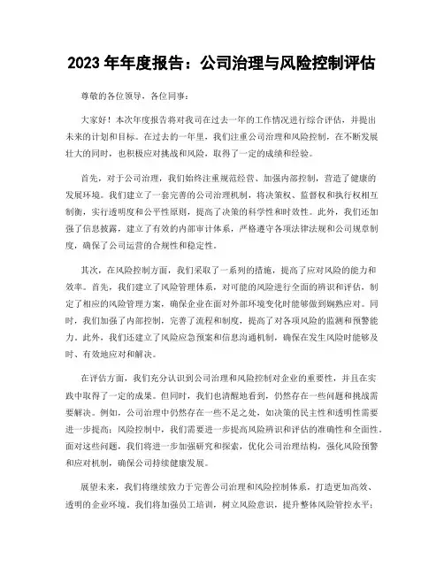 2023年年度报告：公司治理与风险控制评估