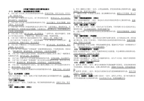 六年级下册语文古诗文默写总复习