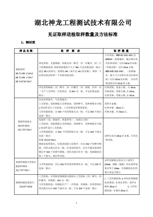 见证取样及节能取样规定