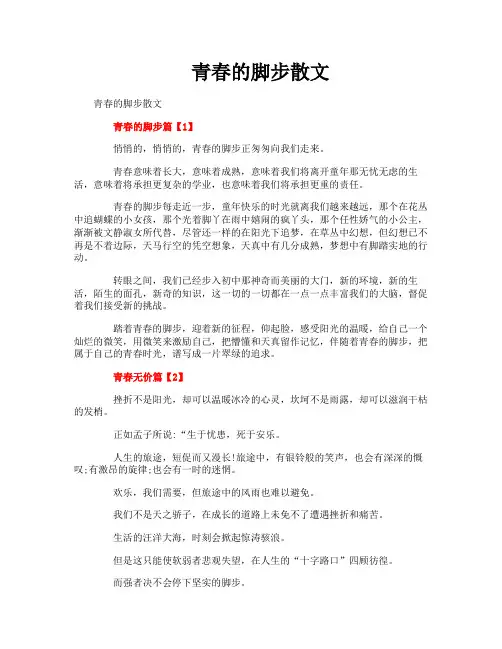 青春的脚步散文