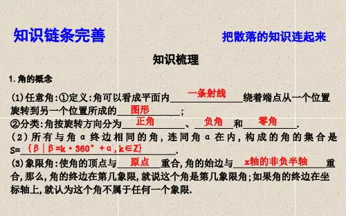 高中数学新人教A版必修一三角函数的概念课件34张