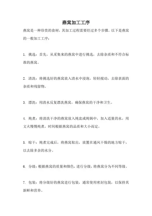 燕窝加工工序