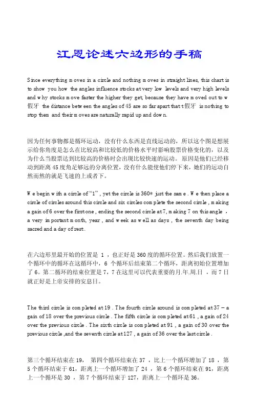 【江恩论述六边形的手稿】