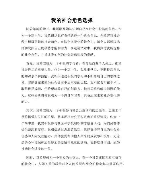 我的社会角色选择