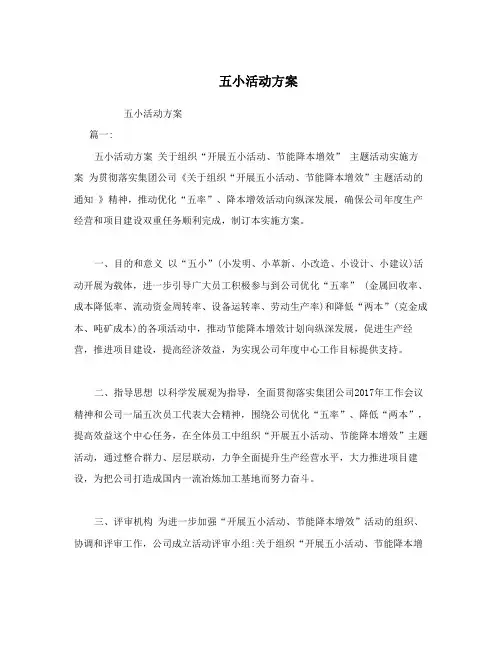 五小活动方案
