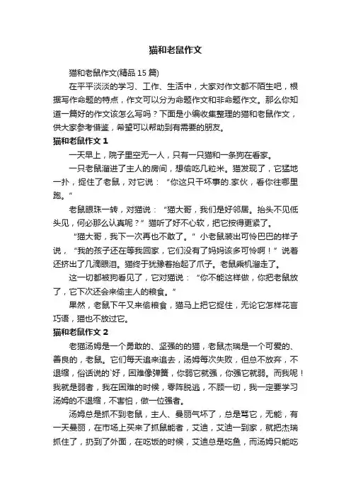 猫和老鼠作文（精品15篇）